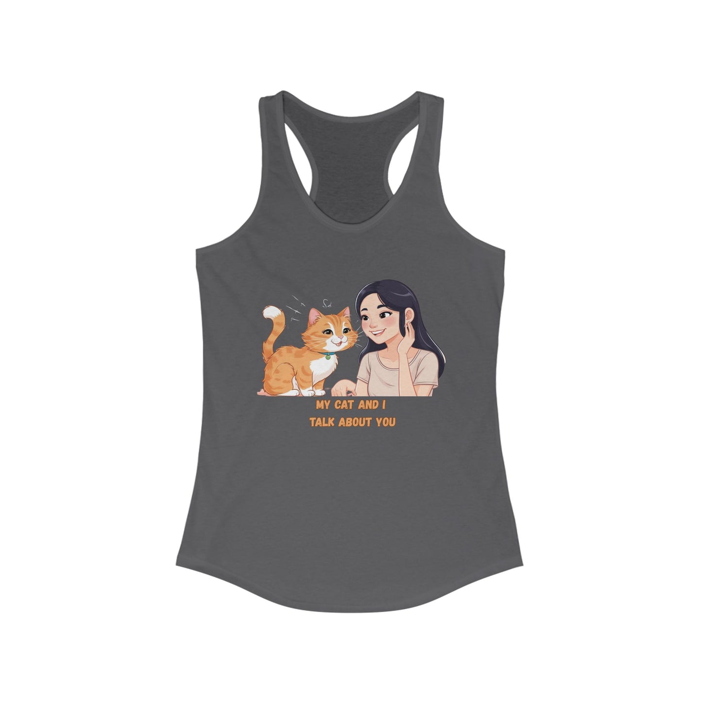 Cute Cat & Girl Racerback Tank for Cat Lovers