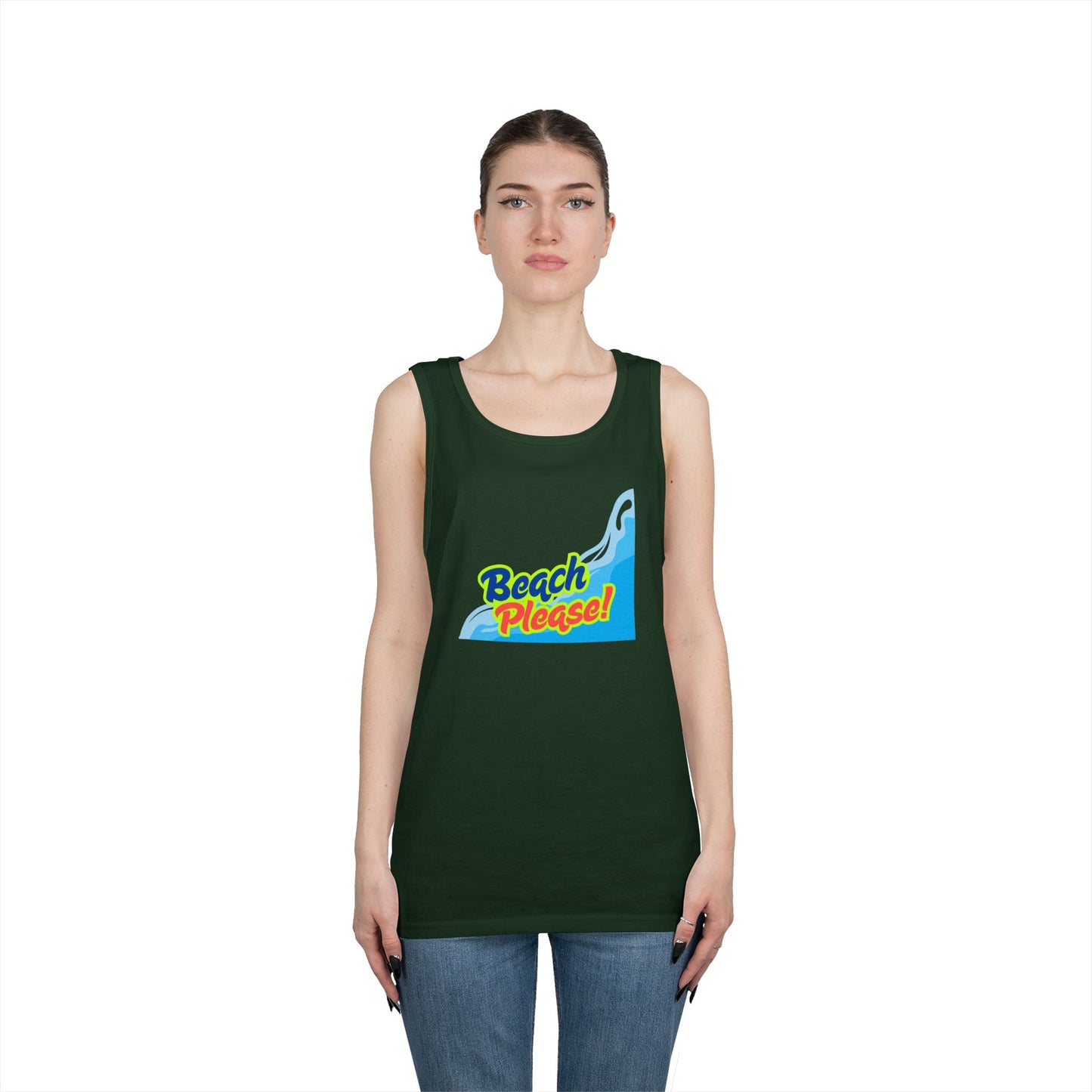 Beach Please Unisex Heavy Cotton Tank Top