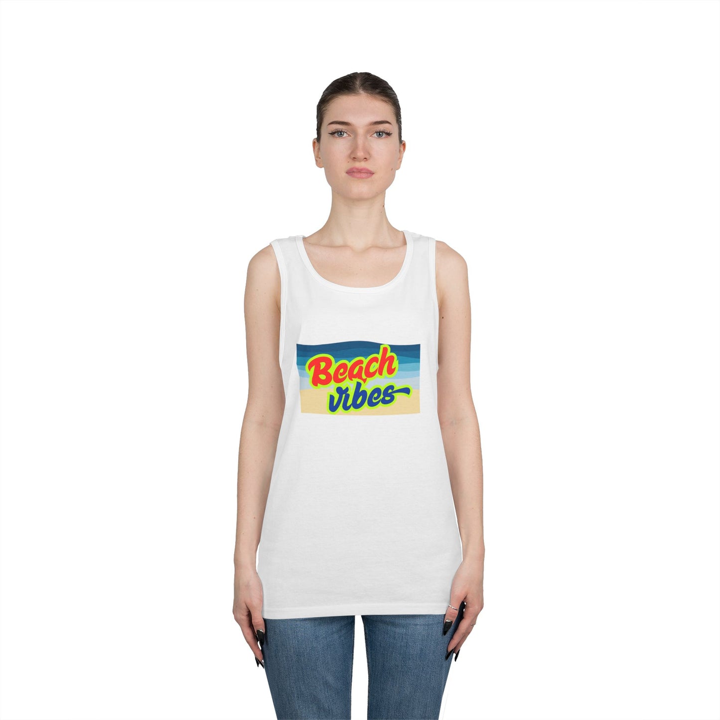 Beach Vibes Unisex Heavy Cotton Tank Top - Perfect for Summer Fun