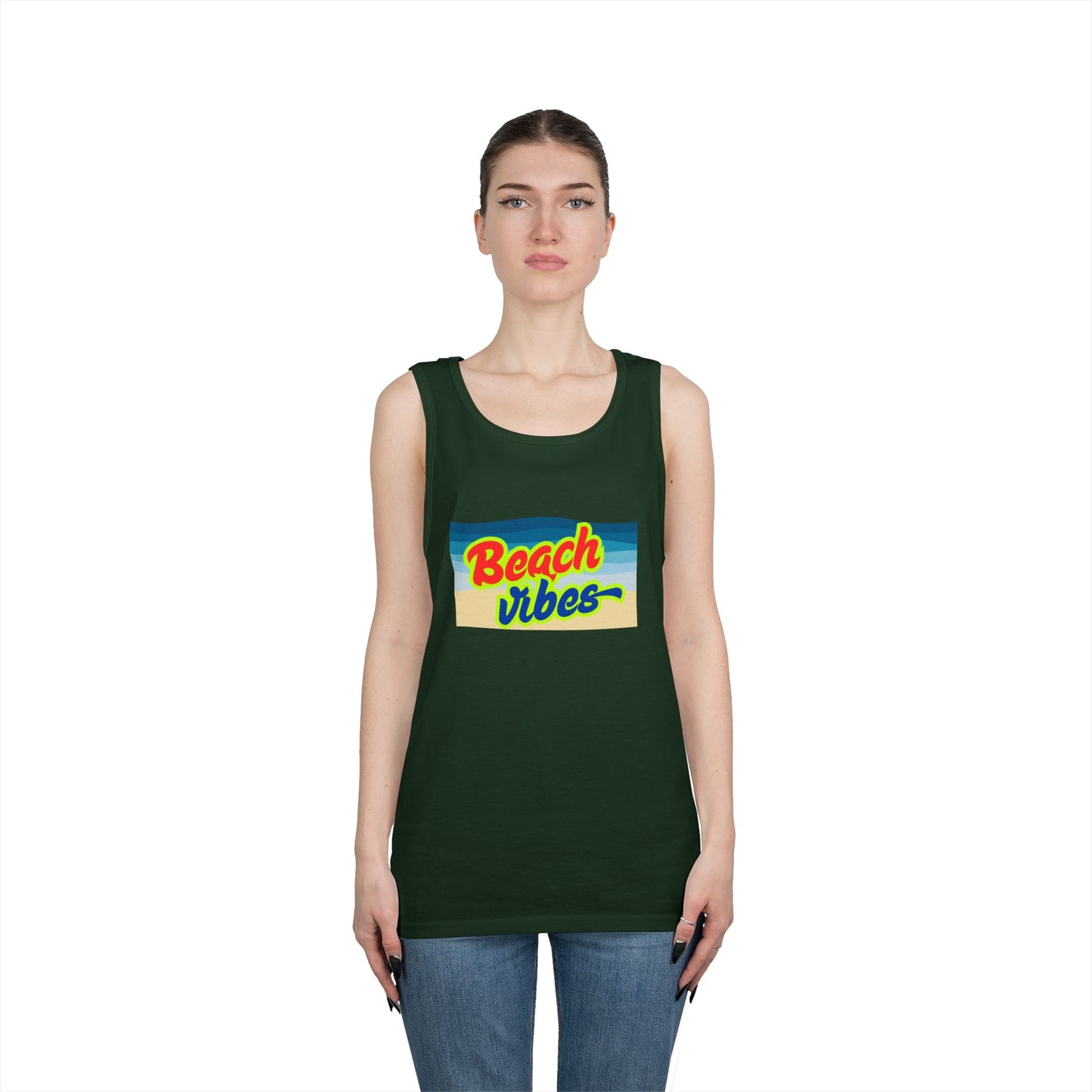 Beach Vibes Unisex Heavy Cotton Tank Top - Perfect for Summer Fun