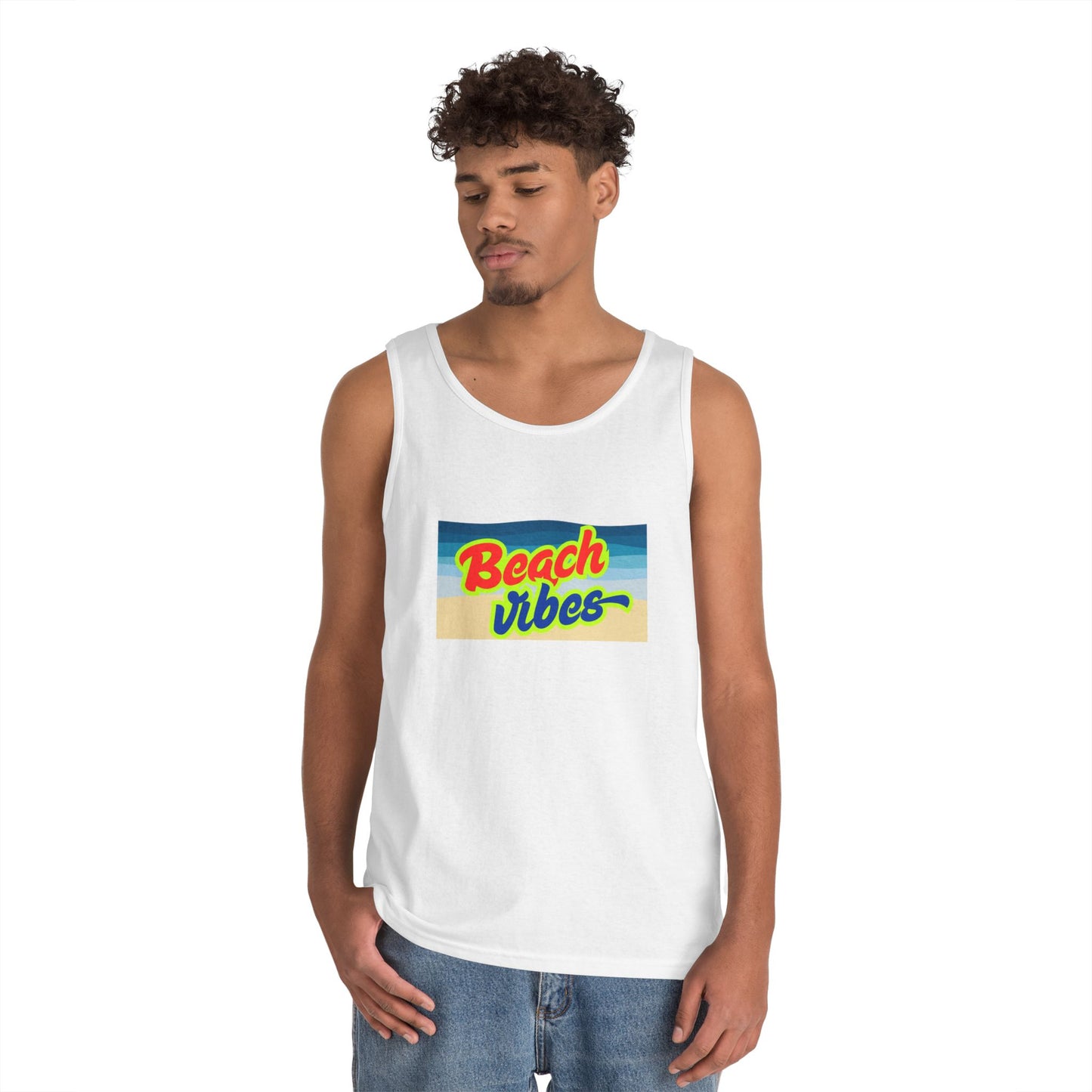 Beach Vibes Unisex Heavy Cotton Tank Top - Perfect for Summer Fun