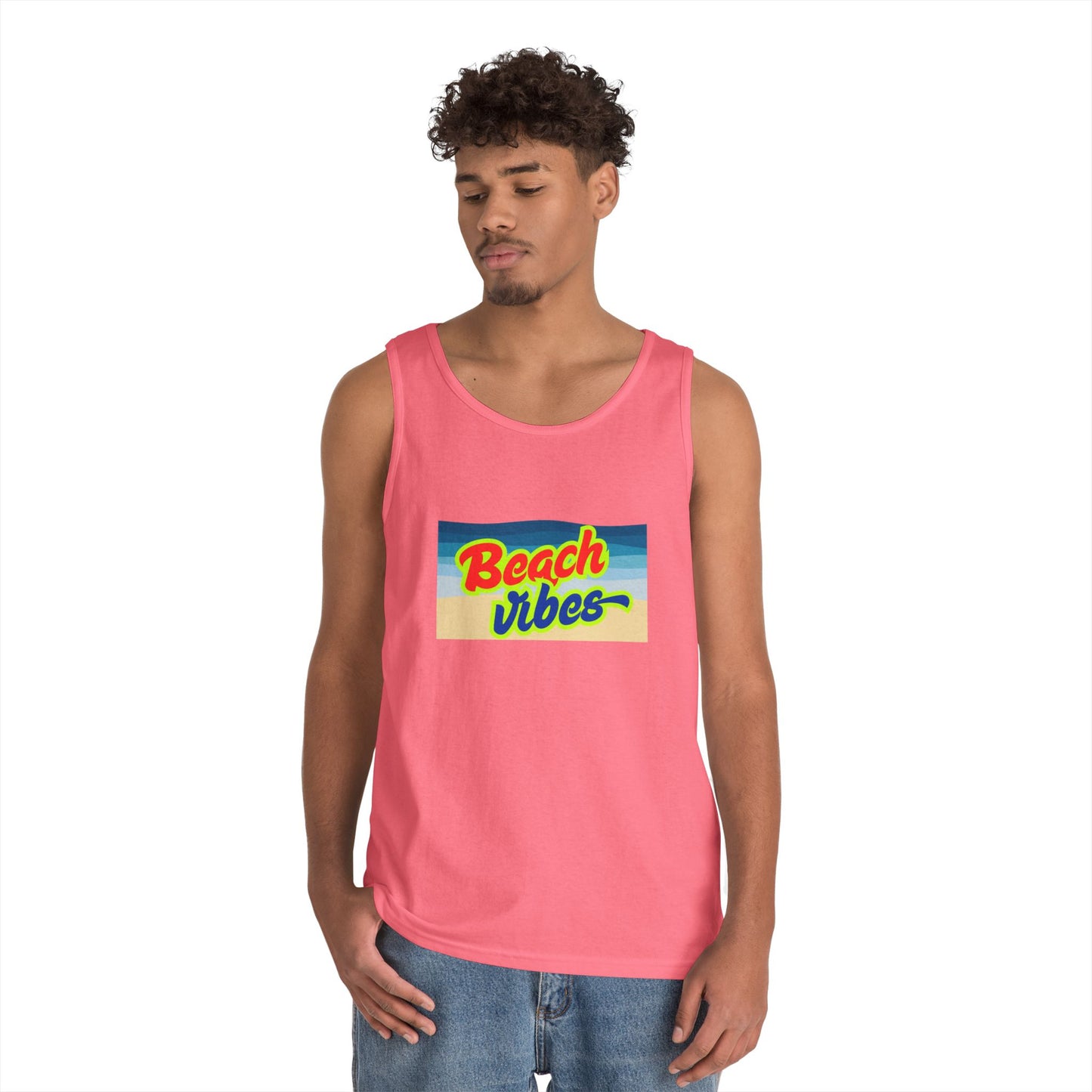 Beach Vibes Unisex Heavy Cotton Tank Top - Perfect for Summer Fun