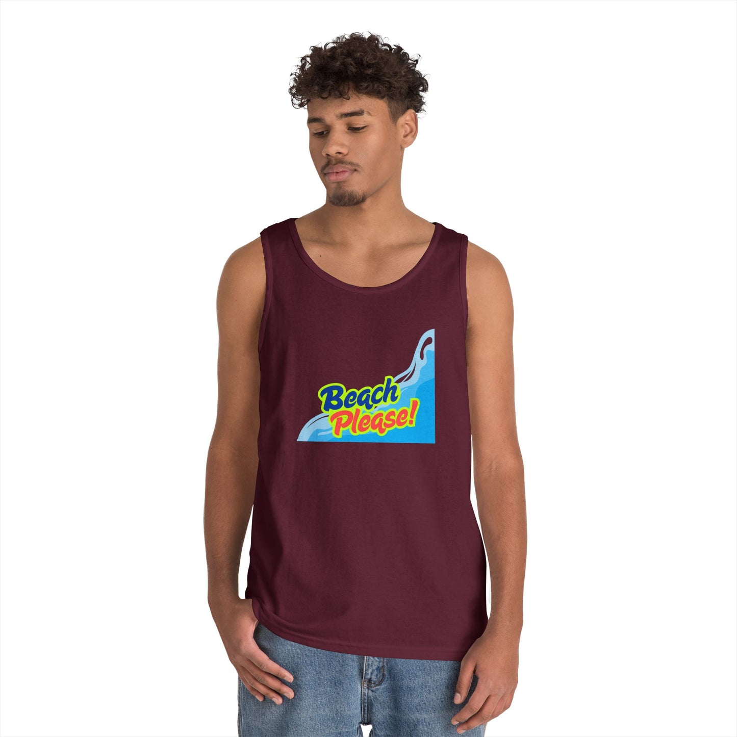 Beach Please Unisex Heavy Cotton Tank Top