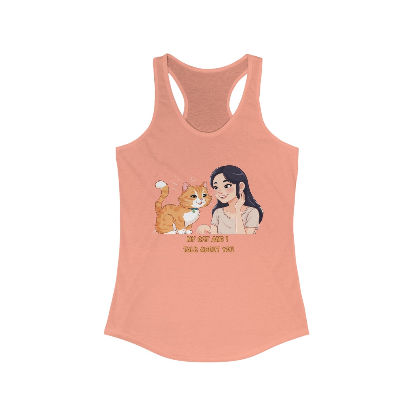 Cute Cat & Girl Racerback Tank for Cat Lovers