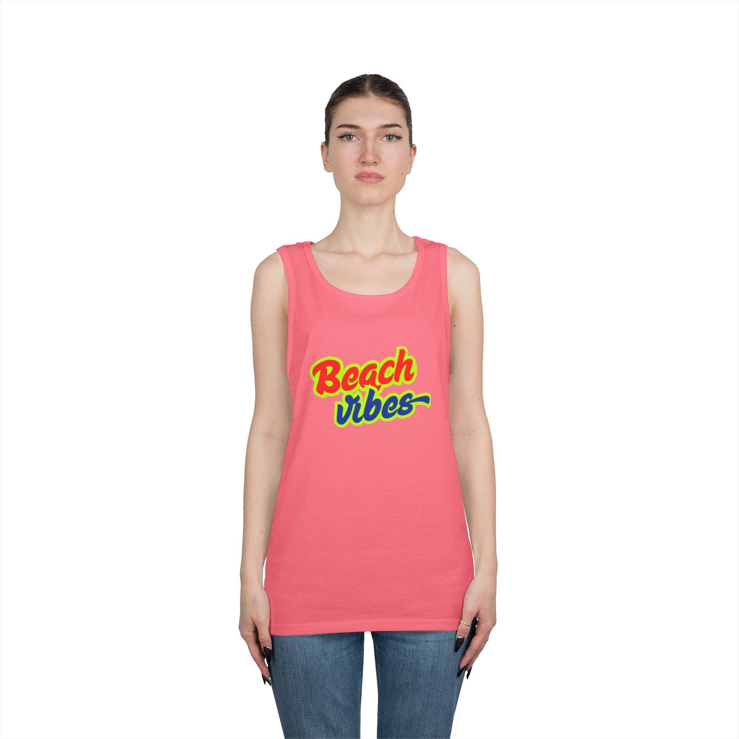 Beach Vibes Graphic Tee - Unisex Heavy Cotton Tank Top