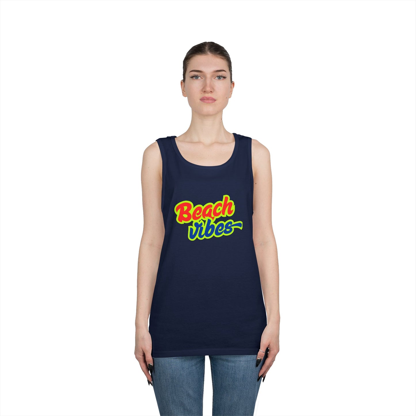 Beach Vibes Graphic Tee - Unisex Heavy Cotton Tank Top