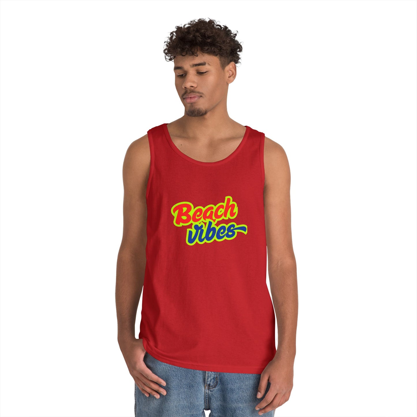 Beach Vibes Graphic Tee - Unisex Heavy Cotton Tank Top