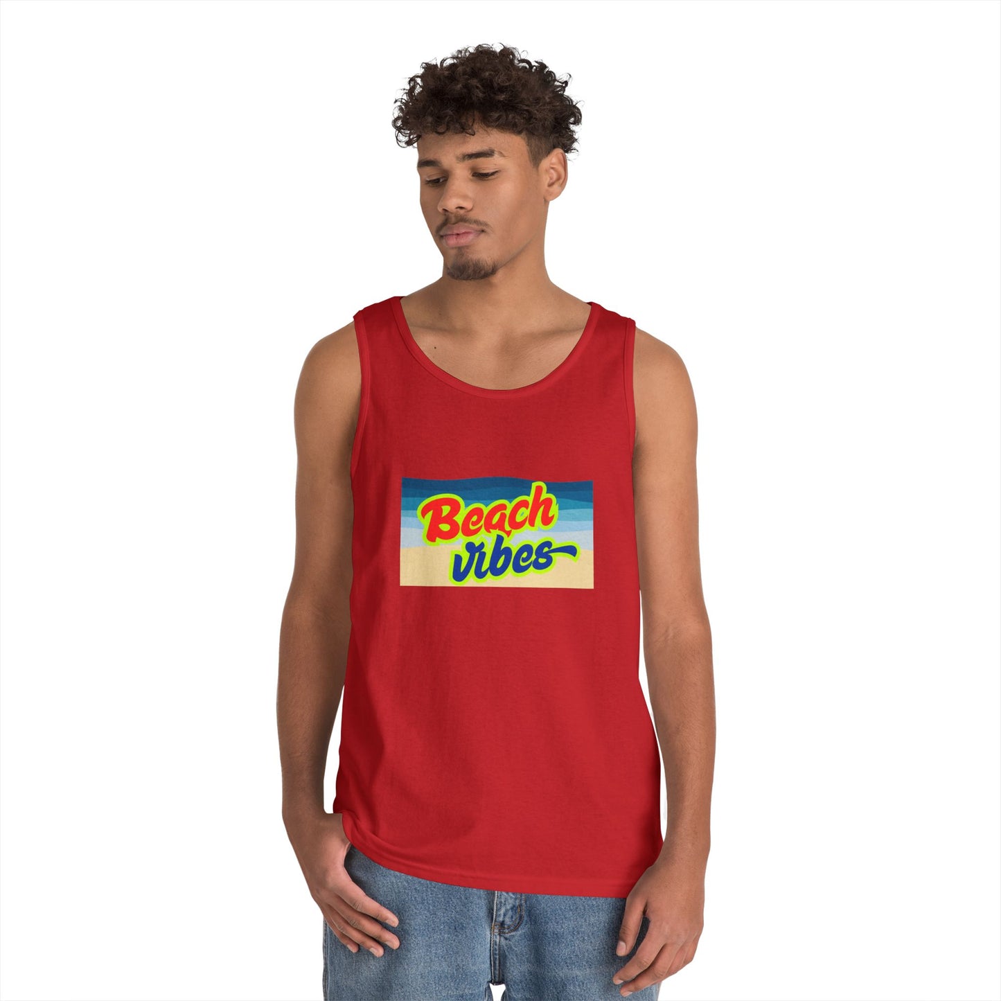 Beach Vibes Unisex Heavy Cotton Tank Top - Perfect for Summer Fun