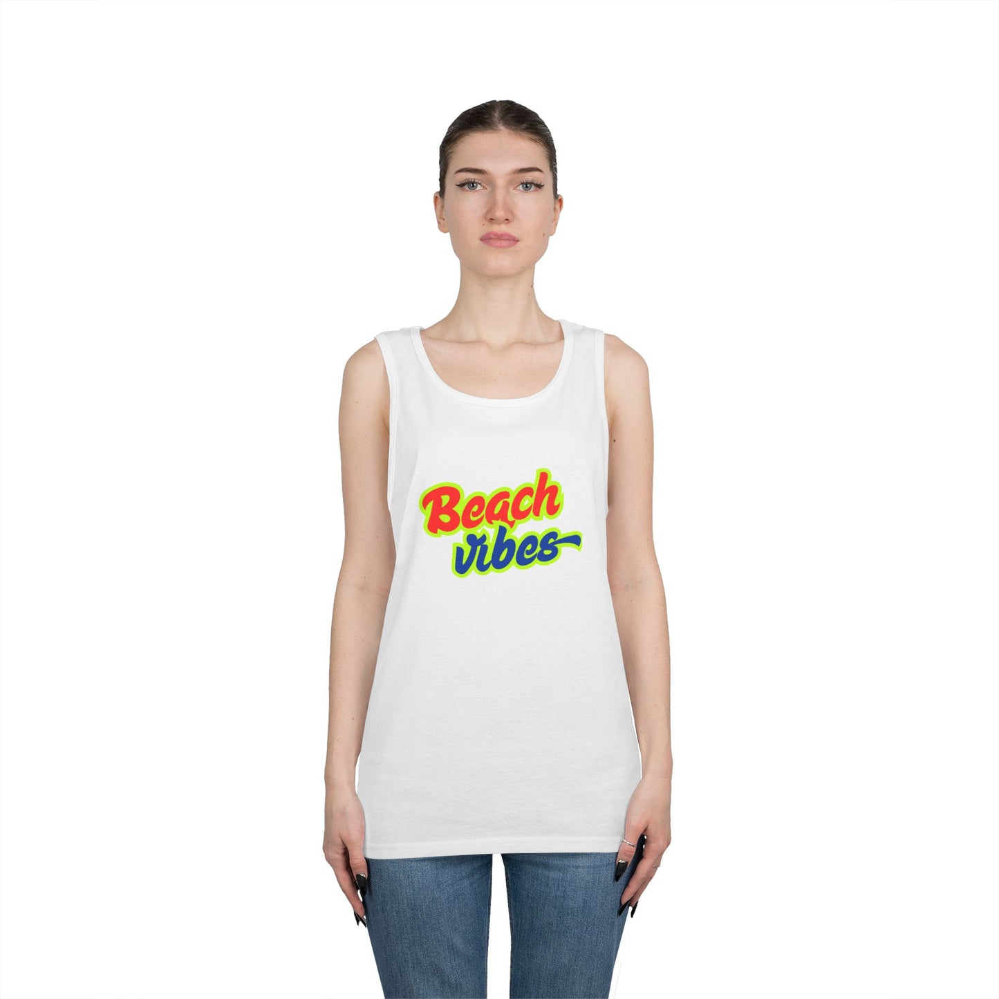 Beach Vibes Graphic Tee - Unisex Heavy Cotton Tank Top