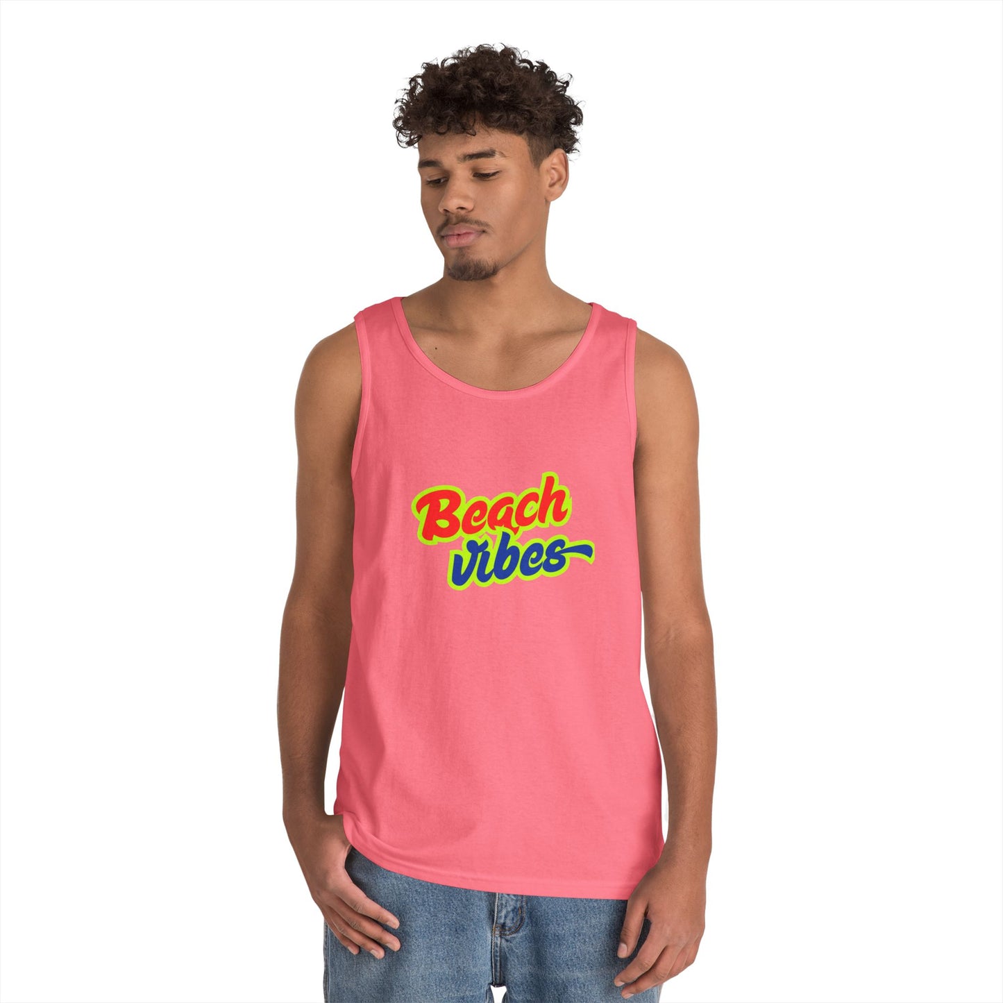 Beach Vibes Graphic Tee - Unisex Heavy Cotton Tank Top