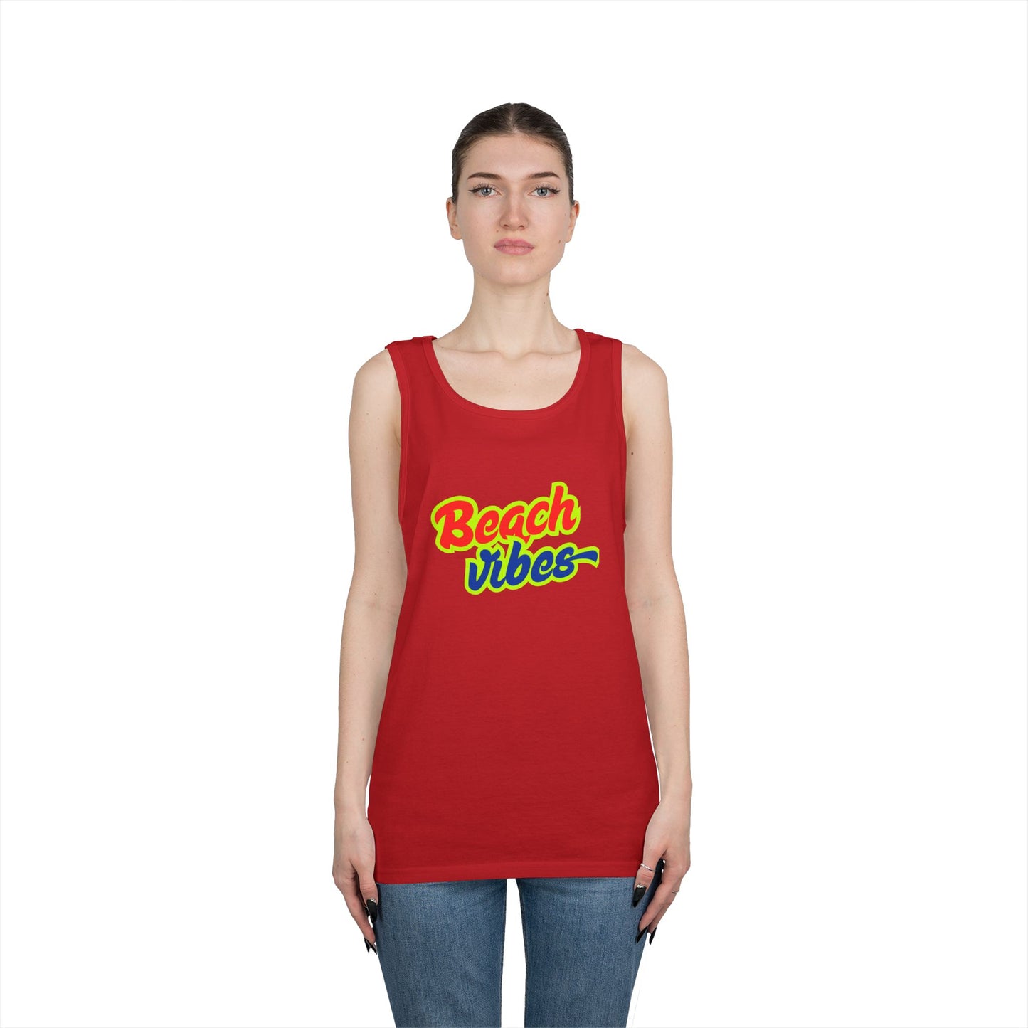 Beach Vibes Graphic Tee - Unisex Heavy Cotton Tank Top