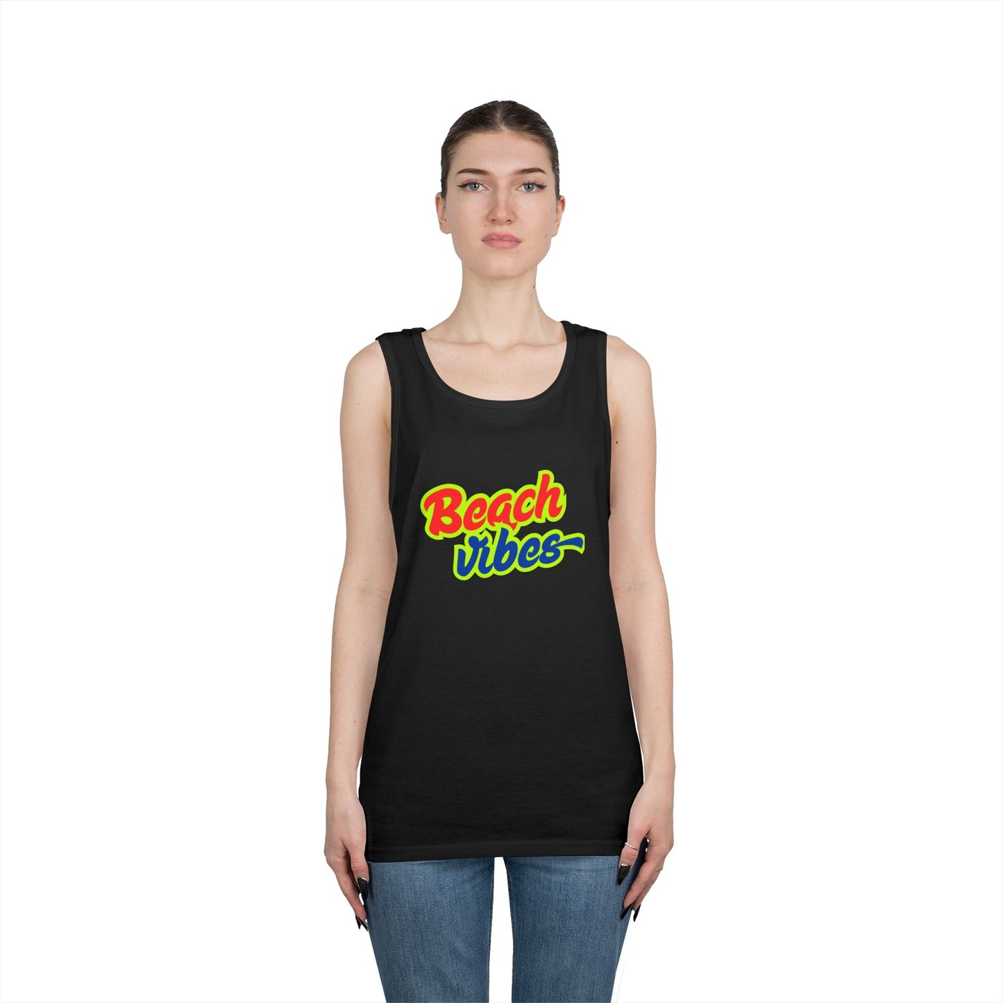 Beach Vibes Graphic Tee - Unisex Heavy Cotton Tank Top