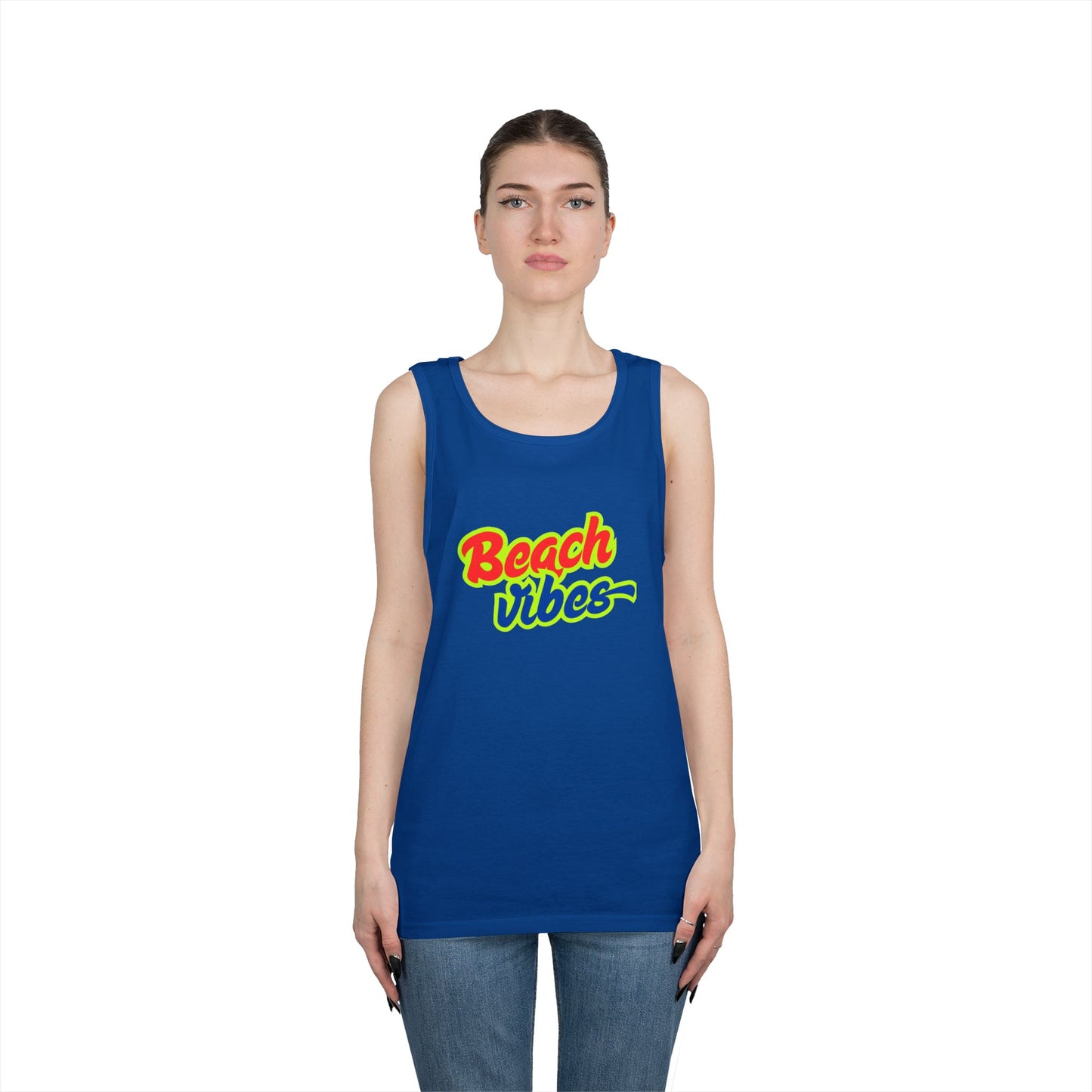 Beach Vibes Graphic Tee - Unisex Heavy Cotton Tank Top