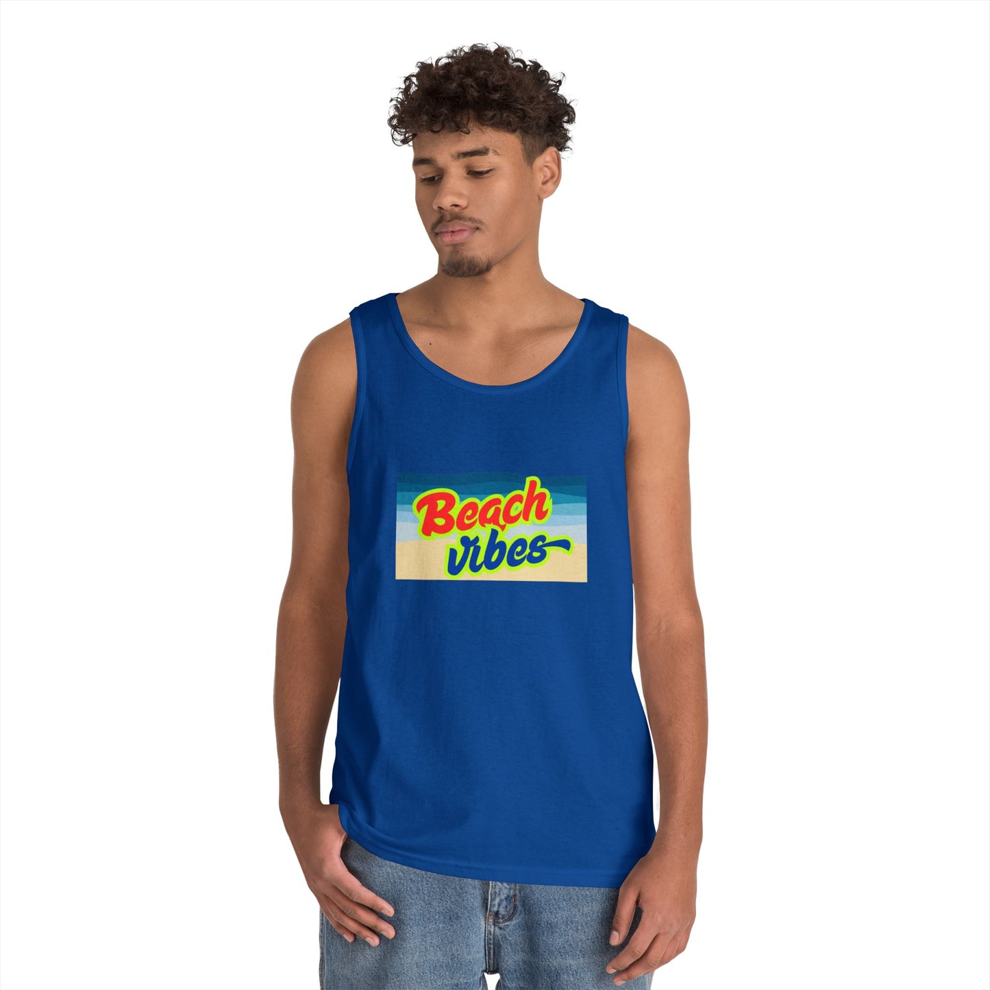Beach Vibes Unisex Heavy Cotton Tank Top - Perfect for Summer Fun