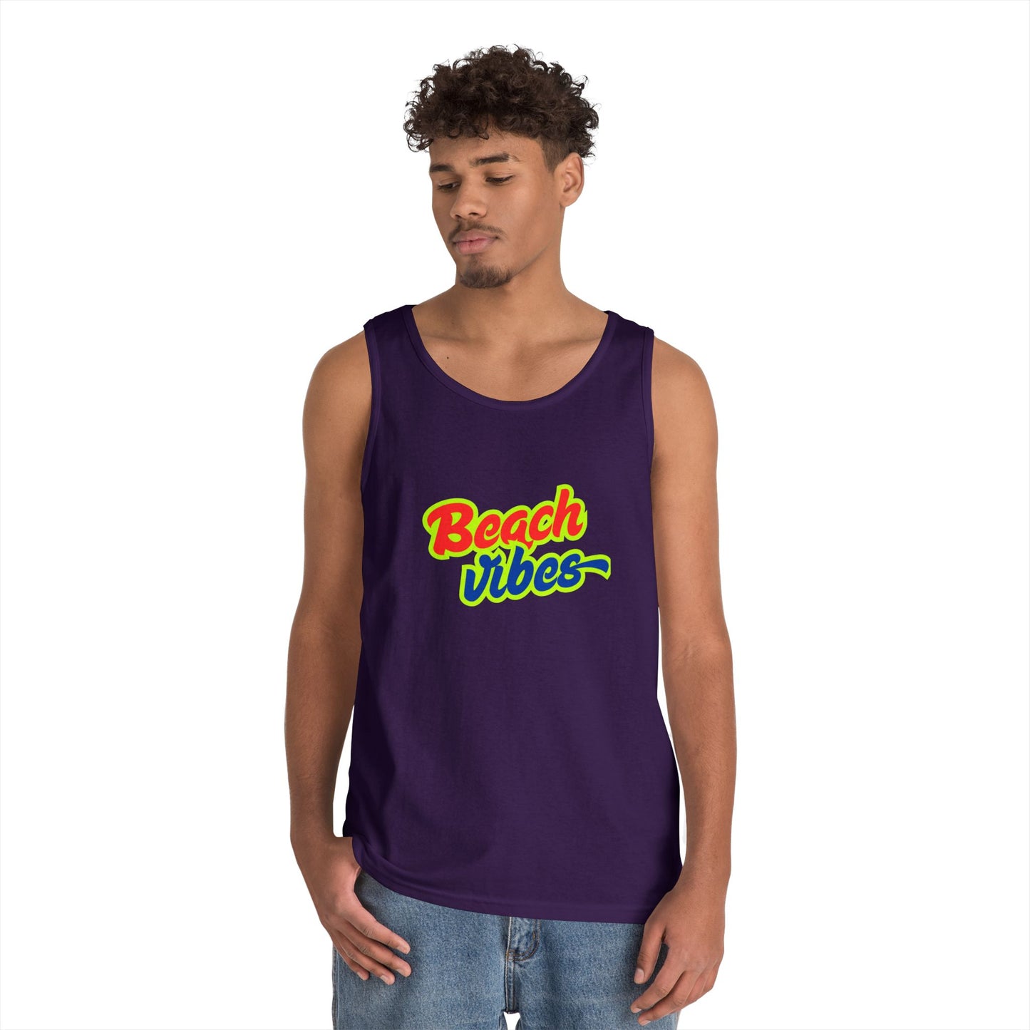 Beach Vibes Graphic Tee - Unisex Heavy Cotton Tank Top