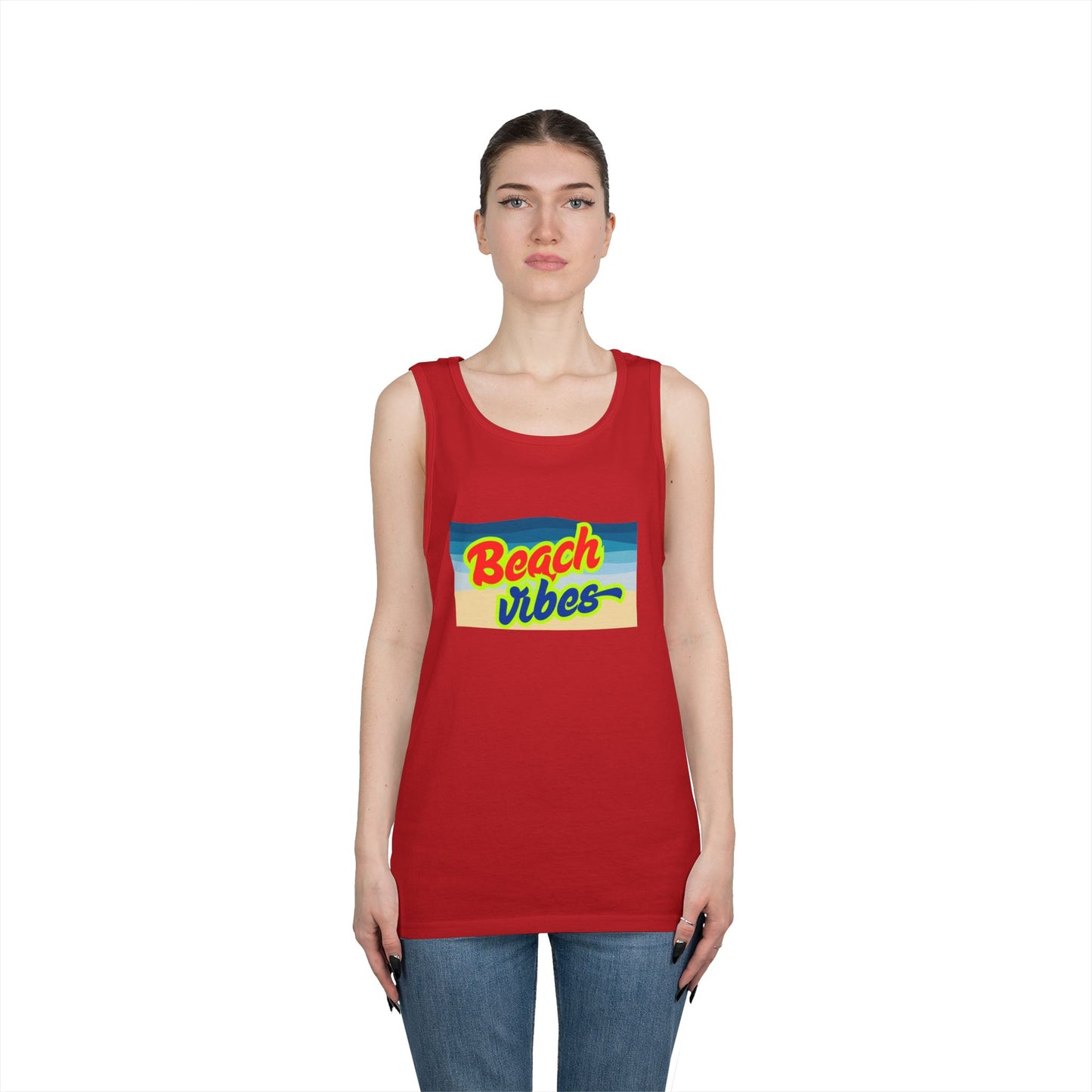 Beach Vibes Unisex Heavy Cotton Tank Top - Perfect for Summer Fun