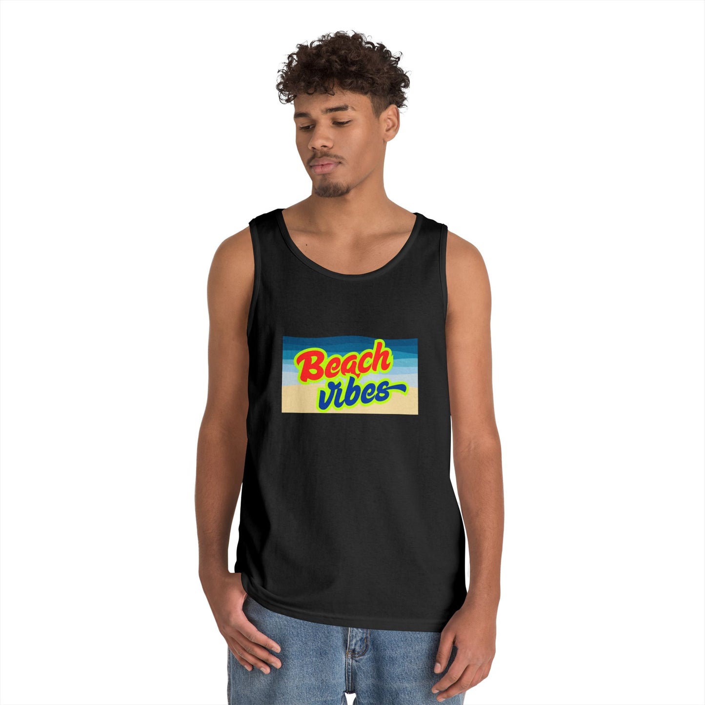 Beach Vibes Unisex Heavy Cotton Tank Top - Perfect for Summer Fun