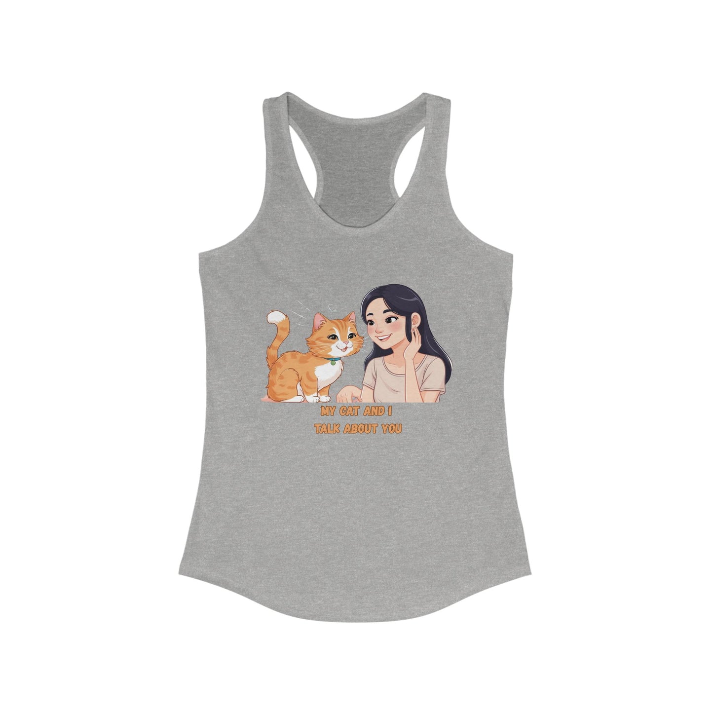 Cute Cat & Girl Racerback Tank for Cat Lovers