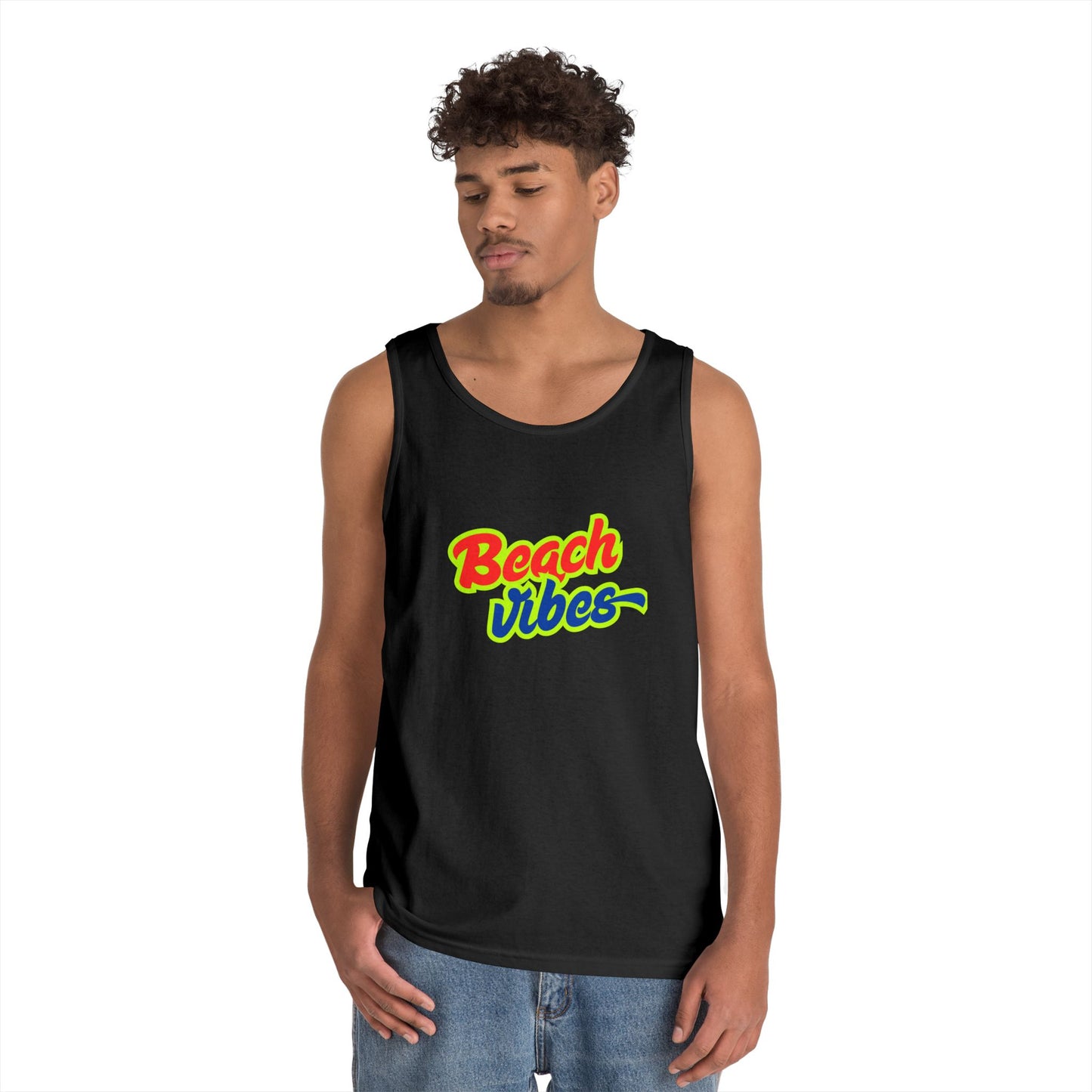 Beach Vibes Graphic Tee - Unisex Heavy Cotton Tank Top