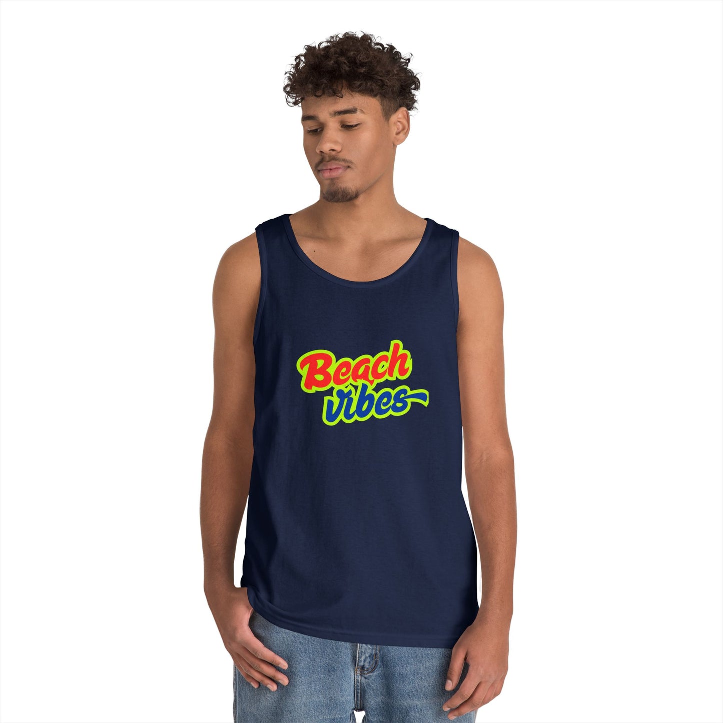 Beach Vibes Graphic Tee - Unisex Heavy Cotton Tank Top