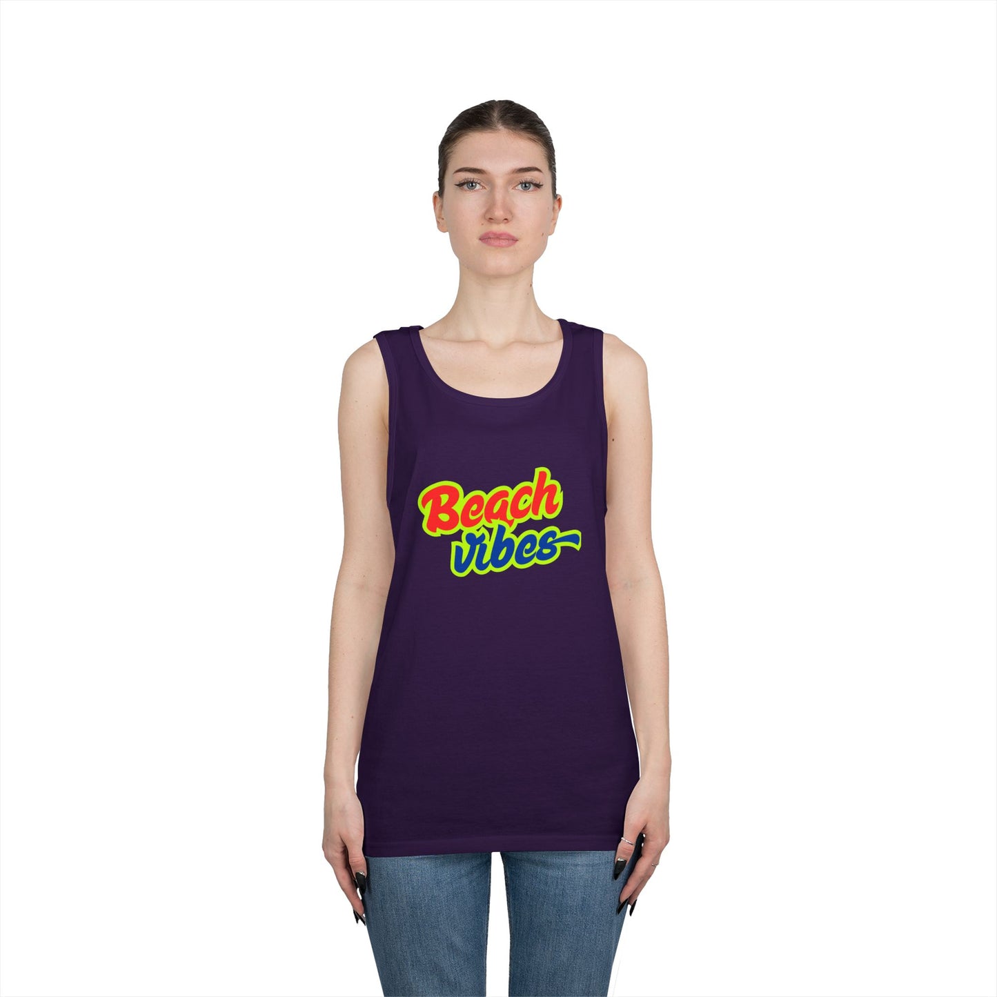 Beach Vibes Graphic Tee - Unisex Heavy Cotton Tank Top