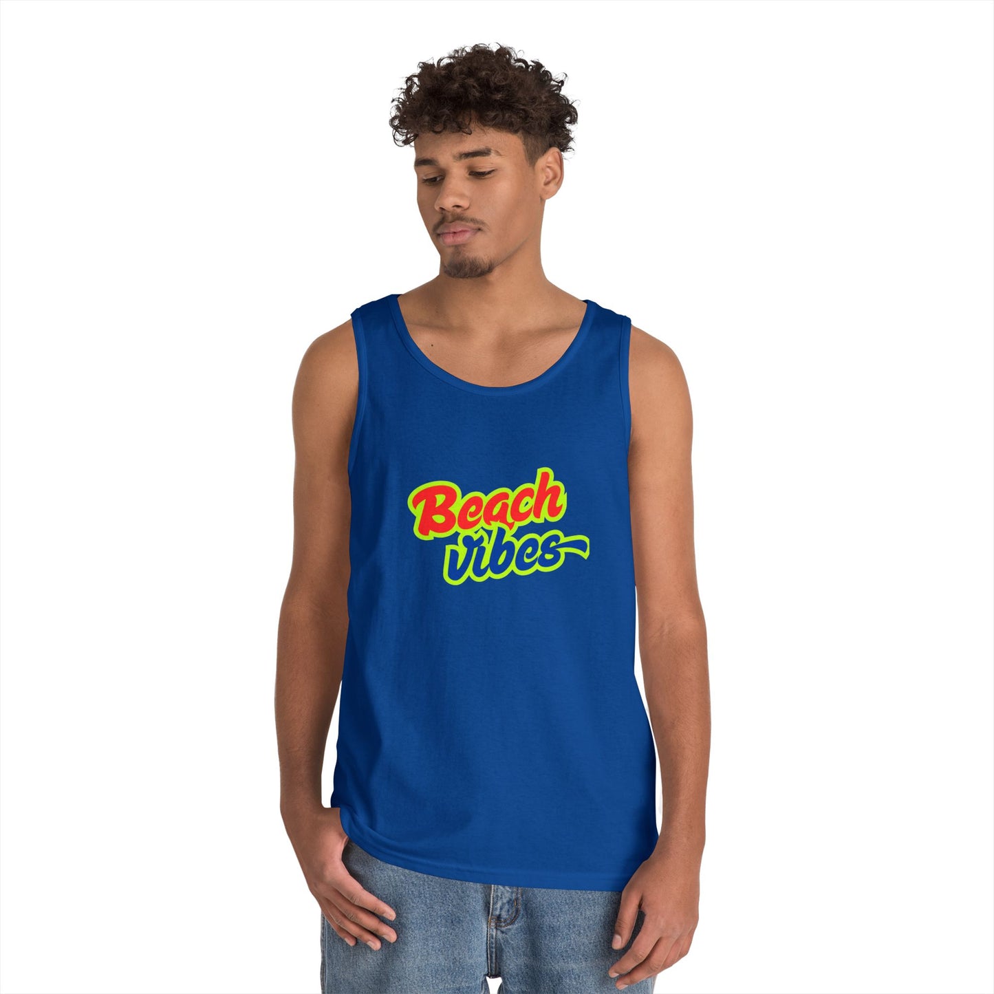 Beach Vibes Graphic Tee - Unisex Heavy Cotton Tank Top