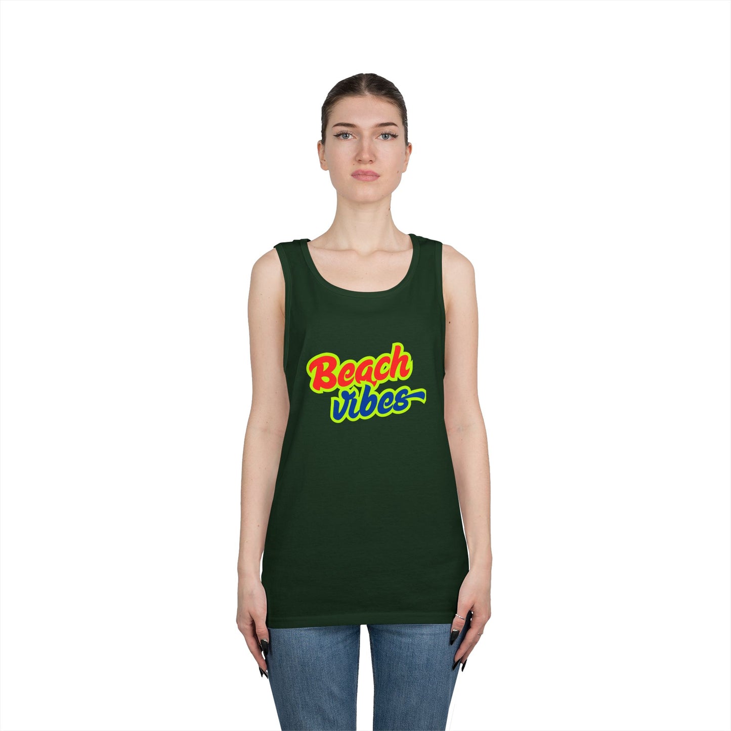 Beach Vibes Graphic Tee - Unisex Heavy Cotton Tank Top