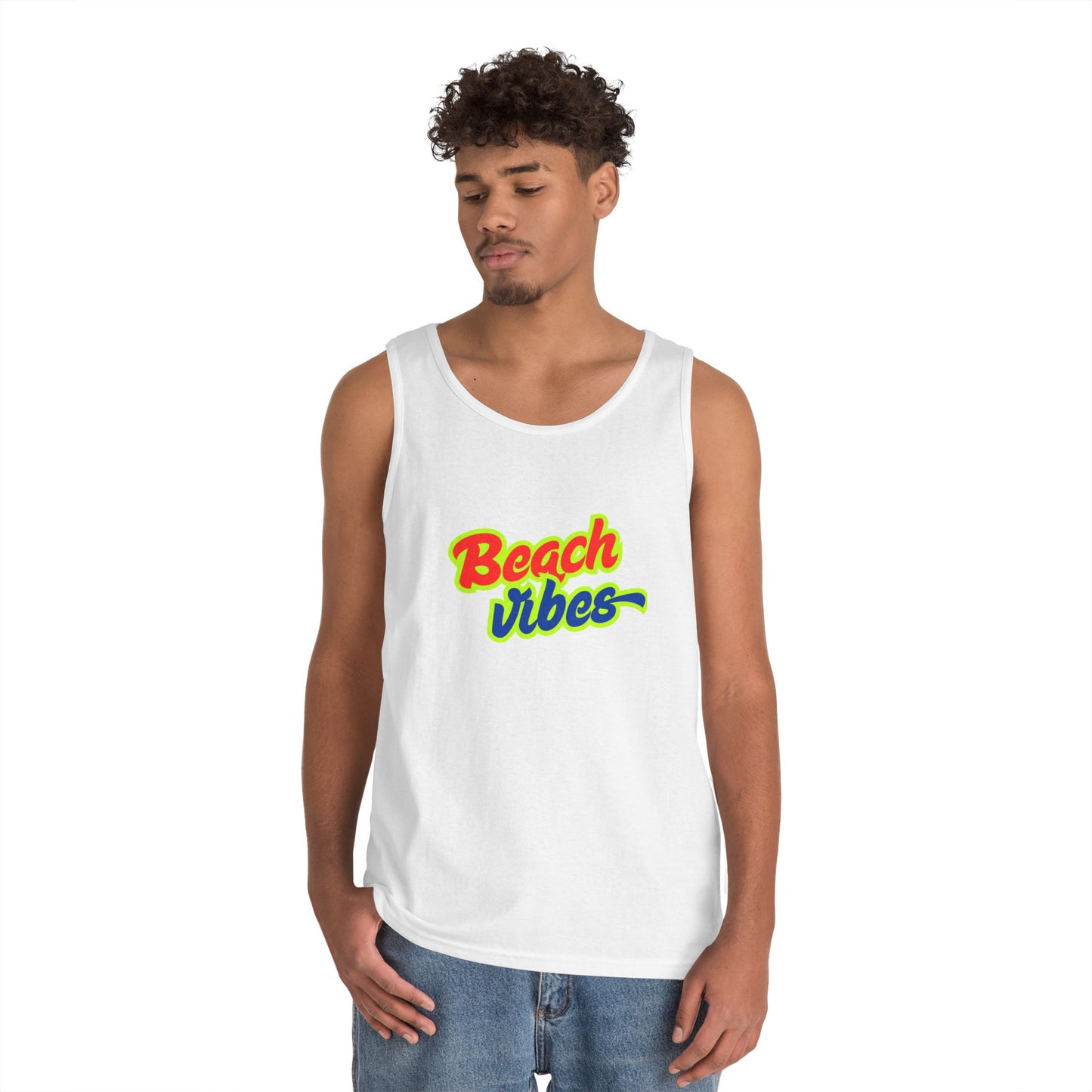 Beach Vibes Graphic Tee - Unisex Heavy Cotton Tank Top