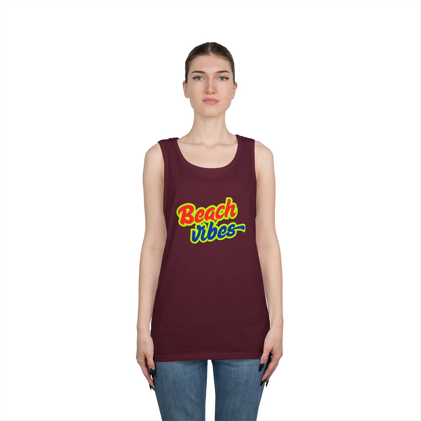 Beach Vibes Graphic Tee - Unisex Heavy Cotton Tank Top