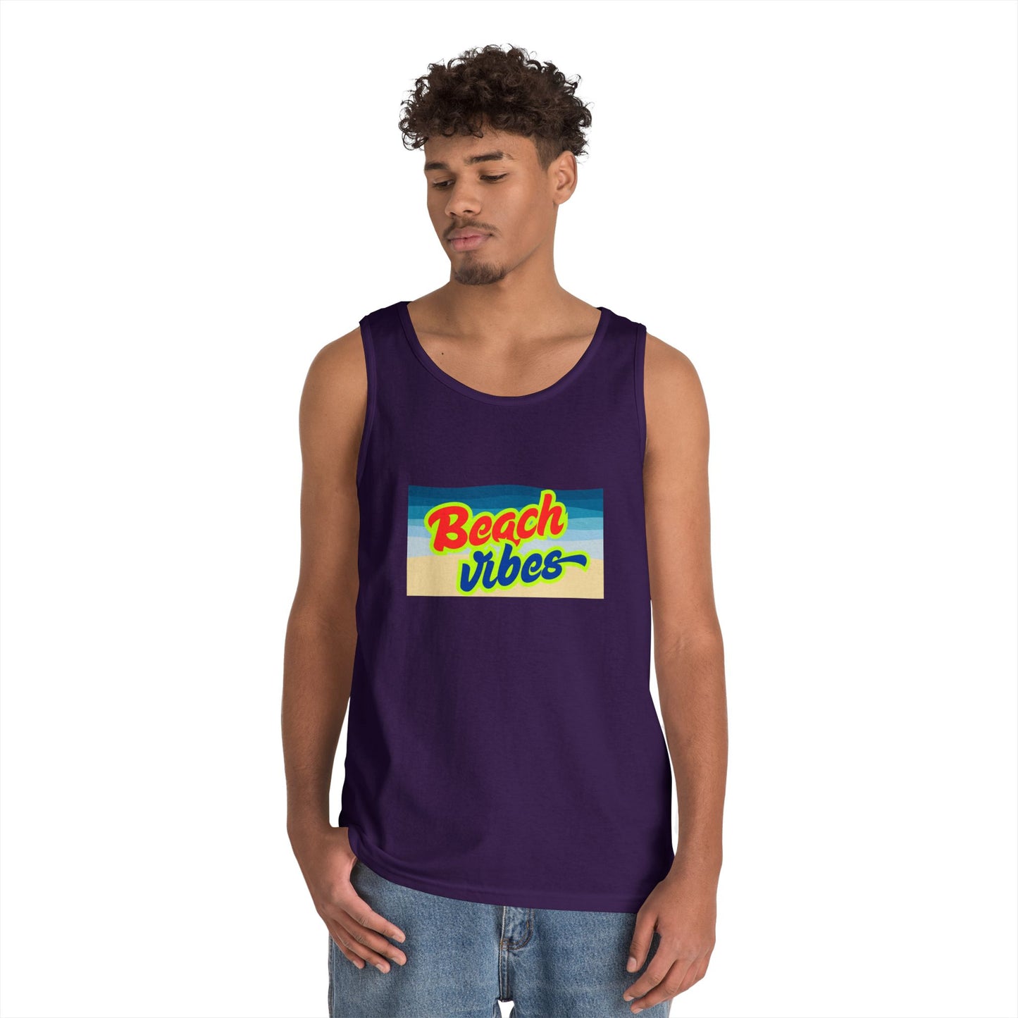 Beach Vibes Unisex Heavy Cotton Tank Top - Perfect for Summer Fun